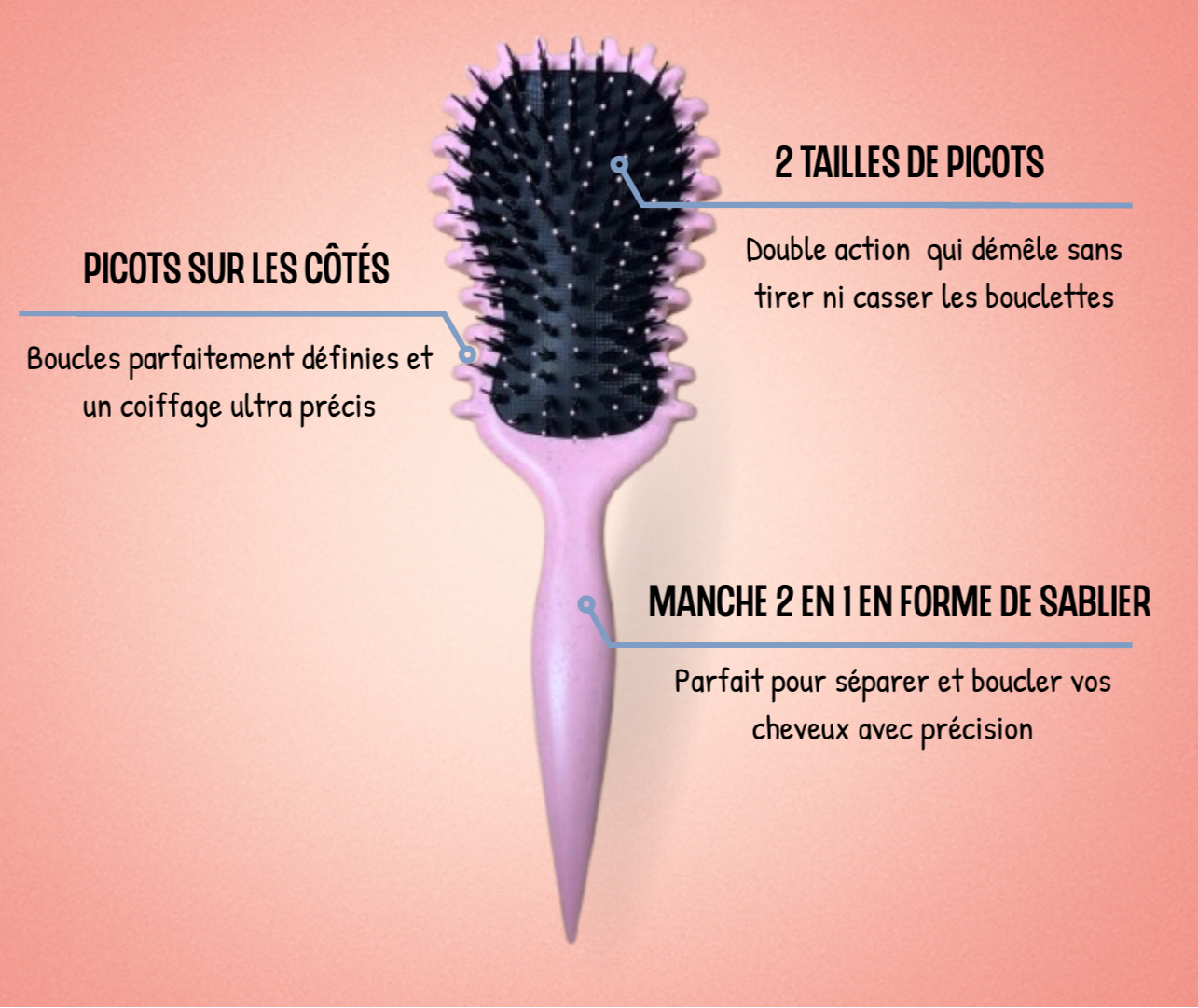 Curly Brush - Brosse démêlante et bouclante
