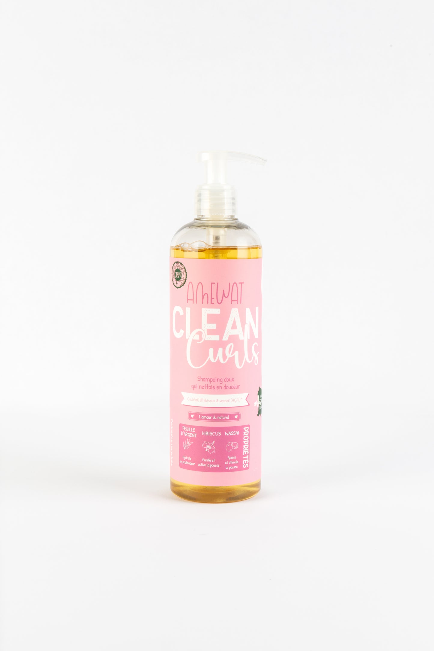 Clean Curls 🫐 Shampoing ultra doux à la feuille d'argent et hibiscus